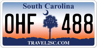 SC license plate OHF488