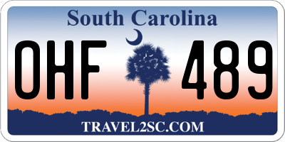 SC license plate OHF489