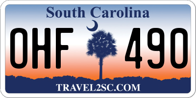 SC license plate OHF490