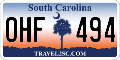 SC license plate OHF494