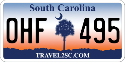 SC license plate OHF495