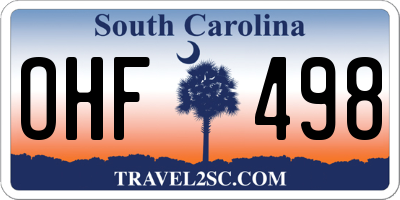 SC license plate OHF498