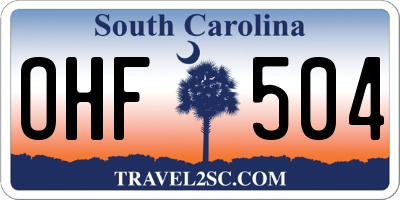 SC license plate OHF504