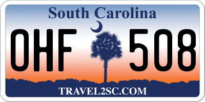 SC license plate OHF508