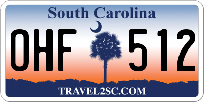 SC license plate OHF512