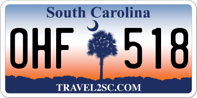 SC license plate OHF518