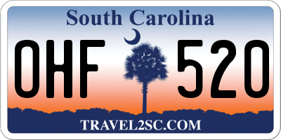 SC license plate OHF520