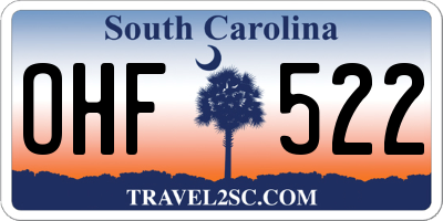 SC license plate OHF522