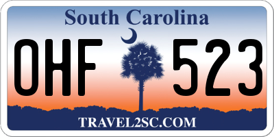 SC license plate OHF523