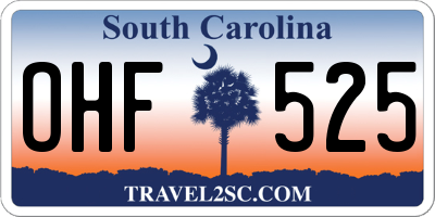 SC license plate OHF525