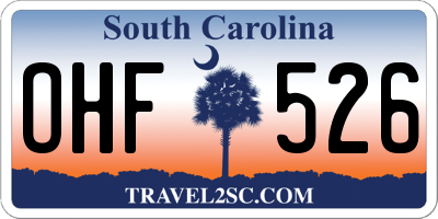 SC license plate OHF526