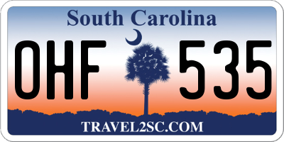 SC license plate OHF535