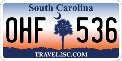 SC license plate OHF536