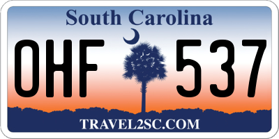 SC license plate OHF537