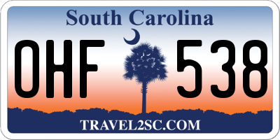 SC license plate OHF538