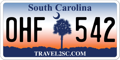 SC license plate OHF542