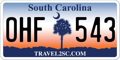 SC license plate OHF543