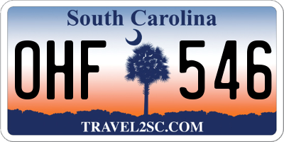 SC license plate OHF546