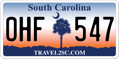SC license plate OHF547