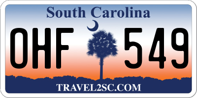 SC license plate OHF549