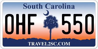 SC license plate OHF550
