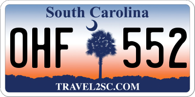 SC license plate OHF552