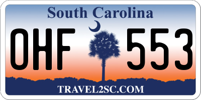 SC license plate OHF553