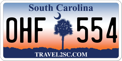 SC license plate OHF554