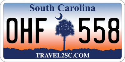 SC license plate OHF558