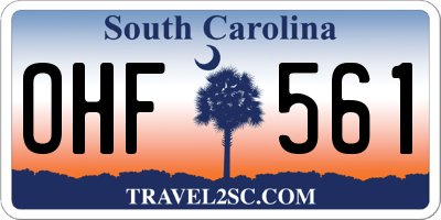 SC license plate OHF561