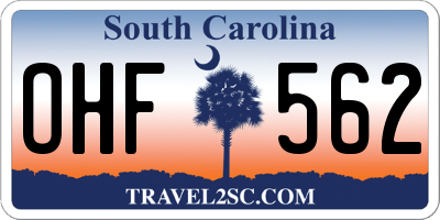 SC license plate OHF562