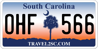 SC license plate OHF566