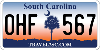 SC license plate OHF567