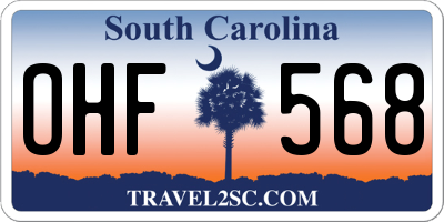 SC license plate OHF568