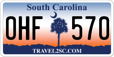 SC license plate OHF570