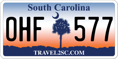 SC license plate OHF577