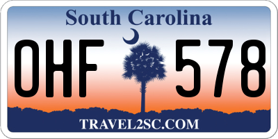SC license plate OHF578