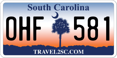 SC license plate OHF581