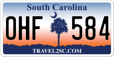 SC license plate OHF584