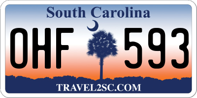 SC license plate OHF593
