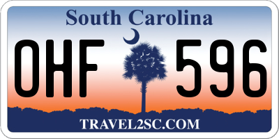 SC license plate OHF596