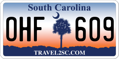 SC license plate OHF609