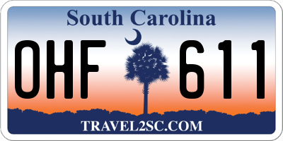 SC license plate OHF611