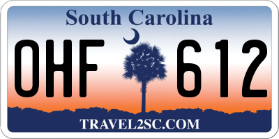 SC license plate OHF612