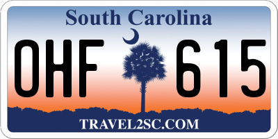 SC license plate OHF615
