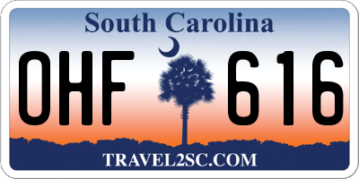 SC license plate OHF616