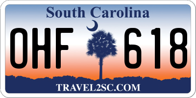 SC license plate OHF618
