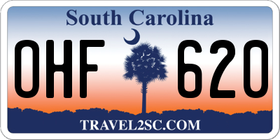 SC license plate OHF620