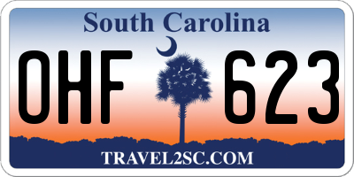 SC license plate OHF623