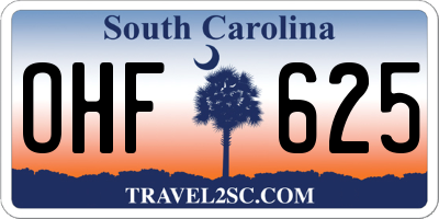 SC license plate OHF625